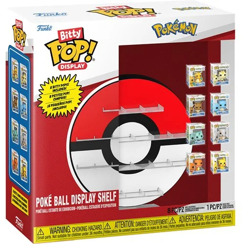 Pokémon Bitty Pop! Poké Ball display met 8 figuren